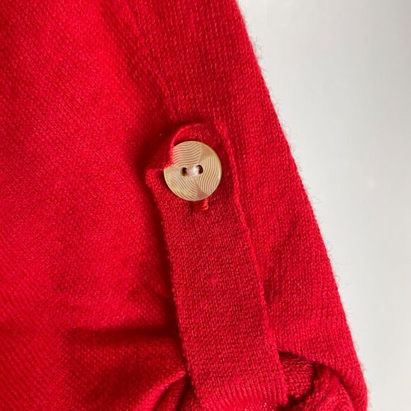 J Jill Red Short Sleeve V-Neck Knit Shirt Size Small Women’s - Picture 7 of 11
